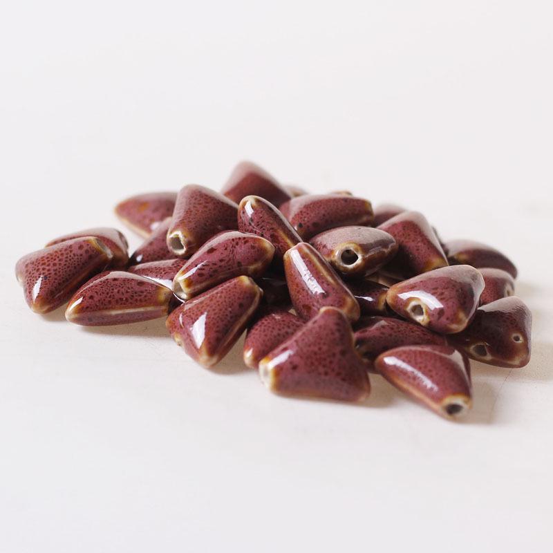 Floral Glaze Triangle Beads 16mm - Irregular Loose Beads for Bracelets