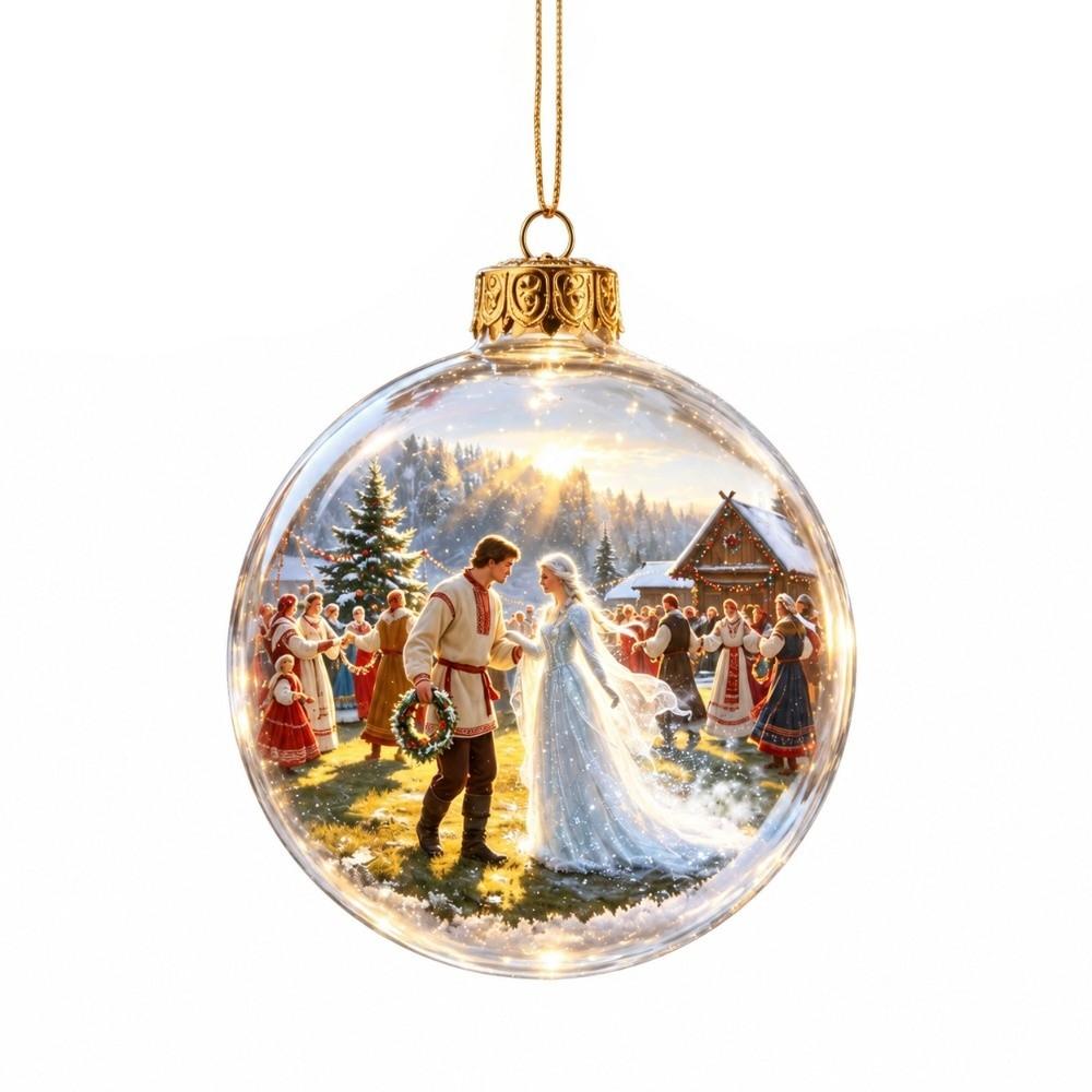 New Plastic Christmas Ball Ornament Clear Lighted Hanging Ornament Ghost Figure Pumpkin Figure LED Light Ball Home Decor
