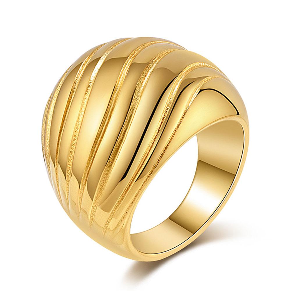 

Wave Pattern French Titanium Steel Ring for Women Exaggerated Personality Advanced and Versatile Hand Jewelry 6 золотой
