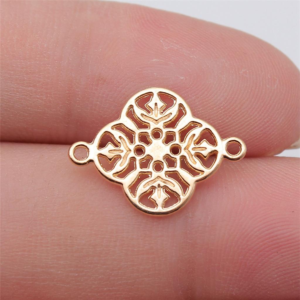 Connettori Fiore a Lavoro Aperto Gancio per Ciondolo Colore Bronzo Antico Creazione Gioielli Accessori Fatti a Mano Connettori per Ciondoli