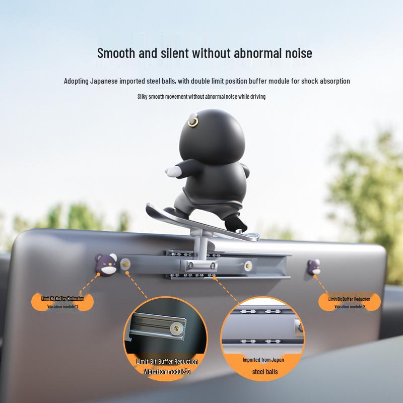 Bear Skateboard Car Ornament: Dashboard Center Console Cartoon for New Cars