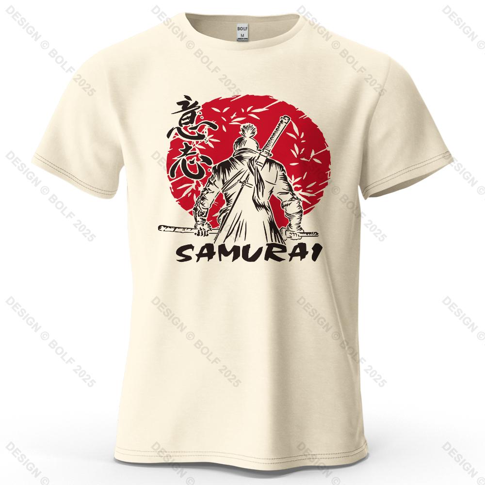

Samurai Will Vintage Printed Men s T-Shirt 100% Cotton Oversized Determined Graphic Tees for Women Tops Tees Casual Streetwear 4XL