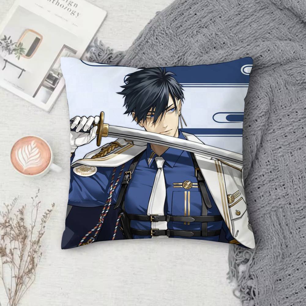 

Touken Ranbu Anime Doublesided Printed Square Pillow Cover Decorative Cushion Cover for Sofa Bedroom Bedside 30X30cm