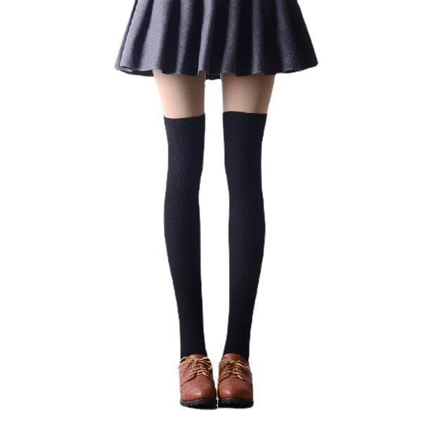 Japan And South Korea Trend Three-Bar Knee Socks Dance Versatile Stockings Jacquard Breathable High Tube Women'S Socks Factory Direct Sales