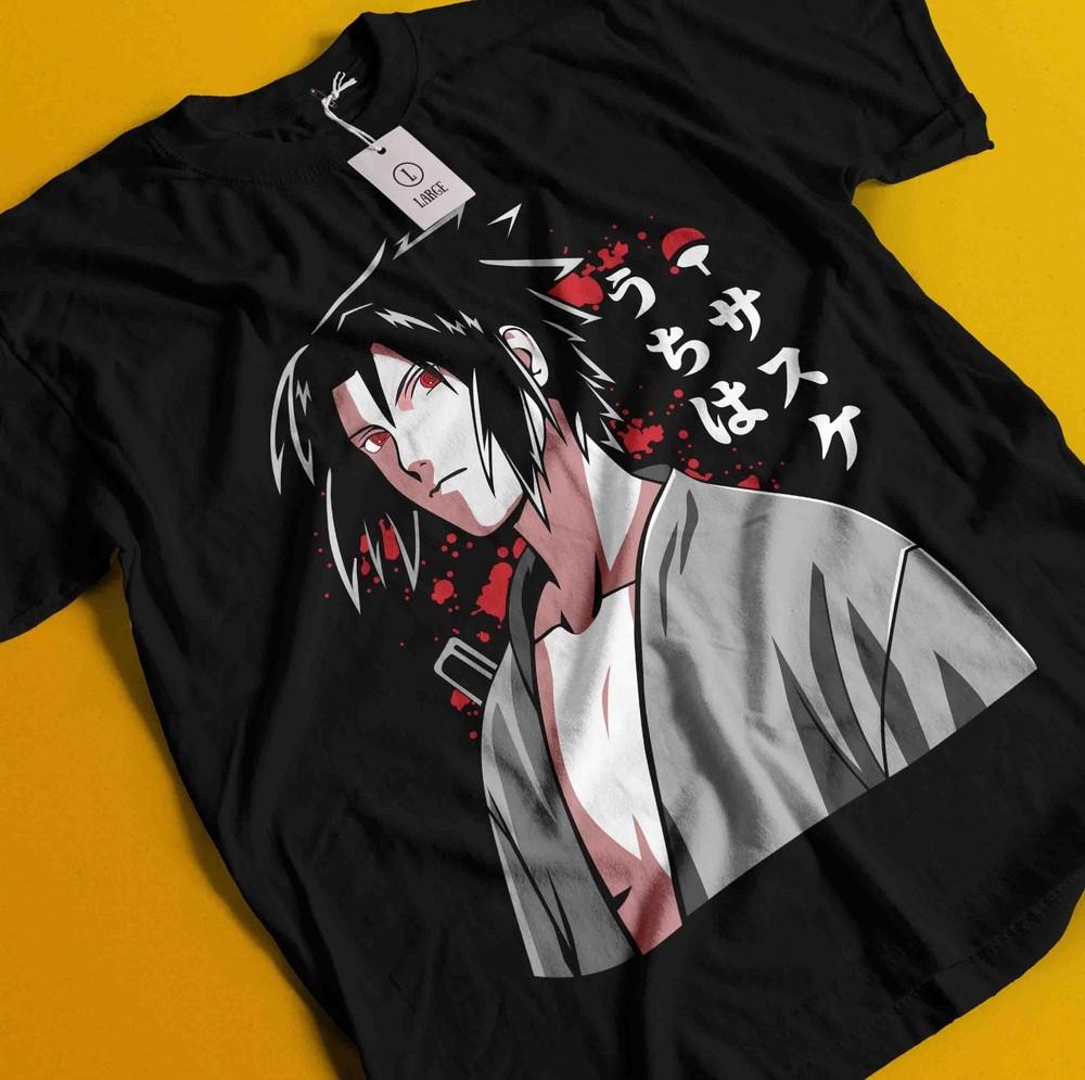 

Футболка Саске Футболка Наруто Футболка Джирайи Итачи Учихи Футболка Мадары Какаши Аниме Футболка M