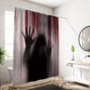 Halloween Shower Curtain Spooky Female Blood Ghost ,Shadow Bloody Handprint Haunted House Shower Curtain For Bathroom Decorati