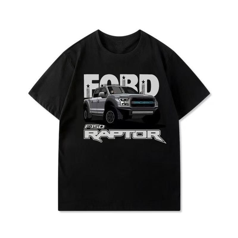 2025 Summer and autumn pickup and off-road vehicle printed T-shirt loose outdoor cycling short-sleeved men's and women's top