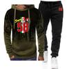 2023 Uomo Nuovo Primavera Autunno 58 Super Sic Marco Simoncel Tuta Sportiva alla Moda Due Pezzi Felpa con Cappuccio Gradient Top in Pile e Pantaloni