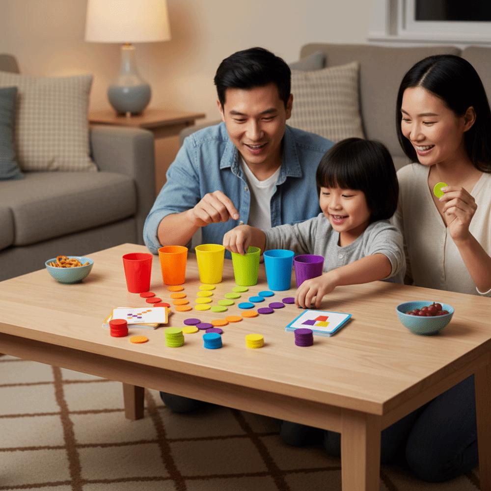 Montessori Wooden Coin Throwing Toy Matching Color Classification Cup Toys  Party