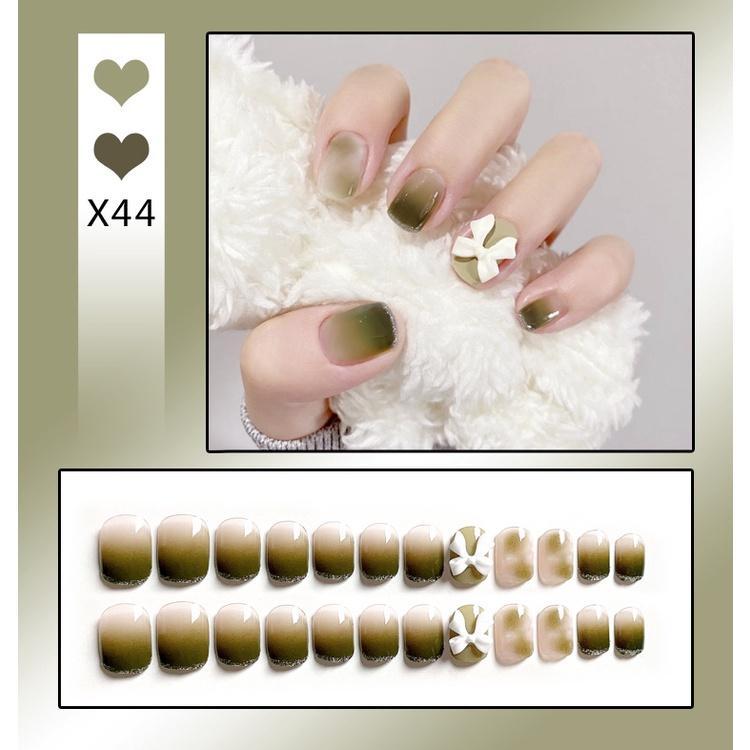 Fake Nails Short Art Nail Tips Press Stick On False with Designs Full Cover Artificial Pink Wearable Clear Tips Press On Nails Fake Nails Short