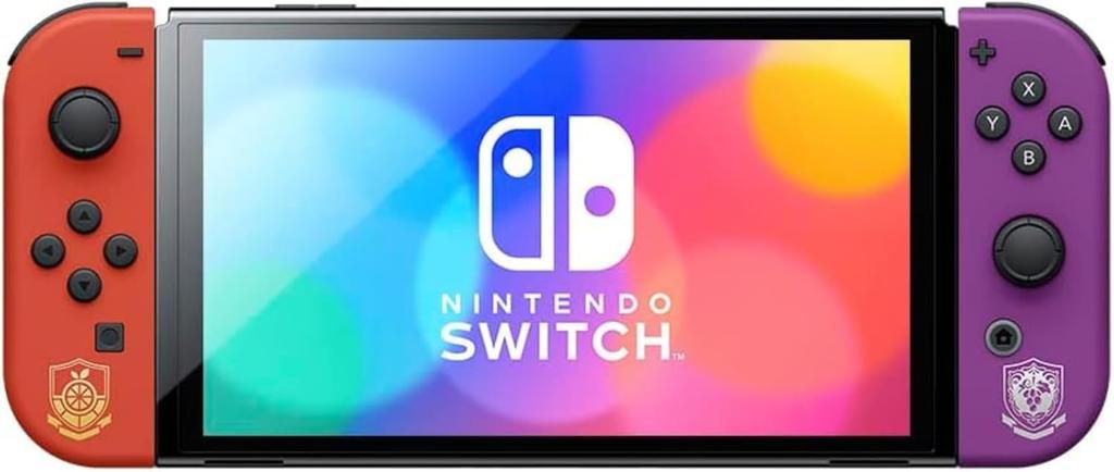 Refurbished Nintendo Switch Scarlet Violet Edition OLED Display with 64GB Internal Memory and Pokémon Game Console (HEG-S-KEAAA)