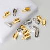 50pcs Stainless Steel Crimp End Caps Cove Clasps String Ribbon Leather Fold Clip Fastener Beads Connector for Jewelry Making DIY