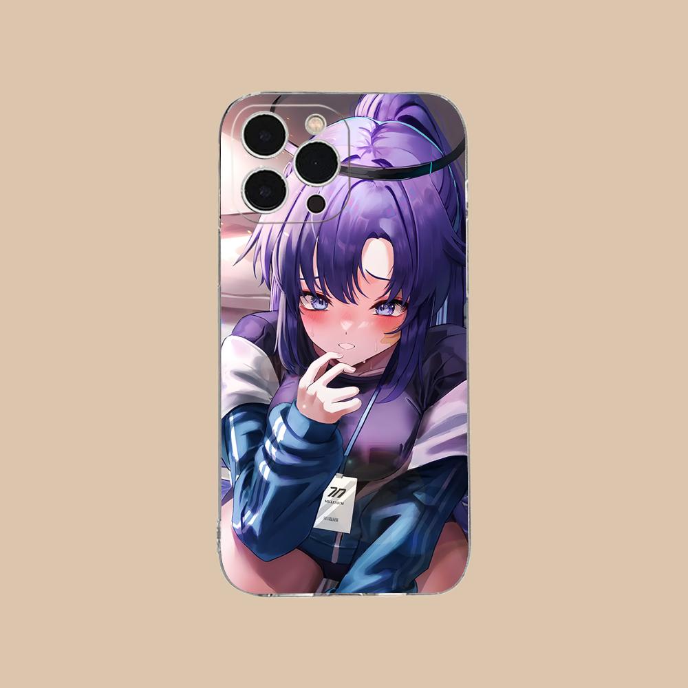 Blue Archive Yuuka Clear TPU Mobile Case for iPhone 17 16 15 14 13 12 11 X XR XS Air Pro Max Plus Mini Colorful Cover