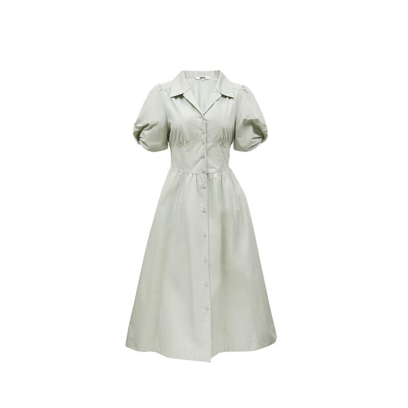 ONLY Women's Commuter Puff Sleeve Midi Shirt Dress