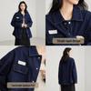 Elva' Island Women's Loose Fit Long Sleeve Denim Jacket