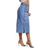 Womens Casual Bodycon Denim Rock Damen Seite Einreiher Hüfte Bleistift Jean Röcke Weibliche Hohe Taille Kleid