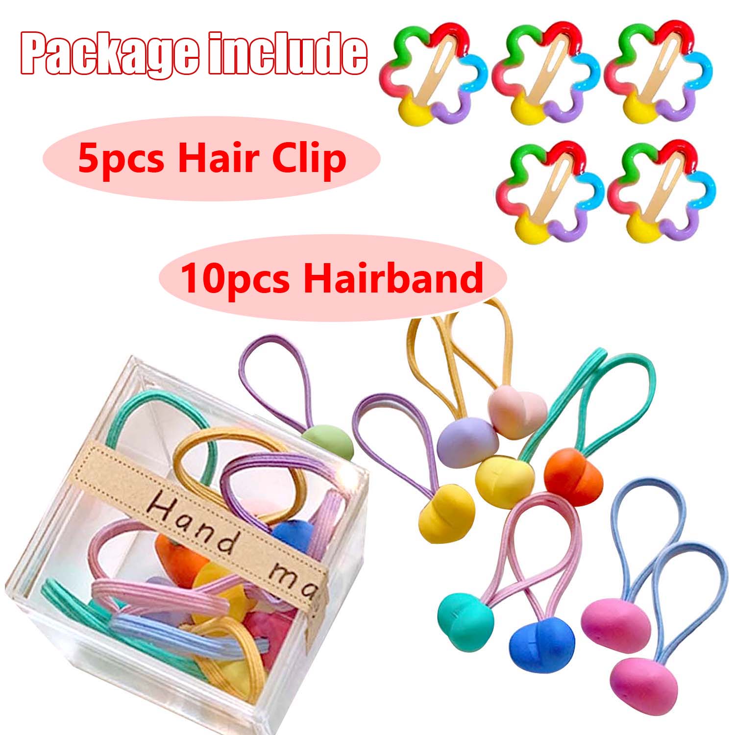 

Набор из 15 аксессуаров для волос - красочные заколки для волос с цветами для девочек, заколки для волос в форме сердца, милые застежки-кольца для волос для детей и подростков
