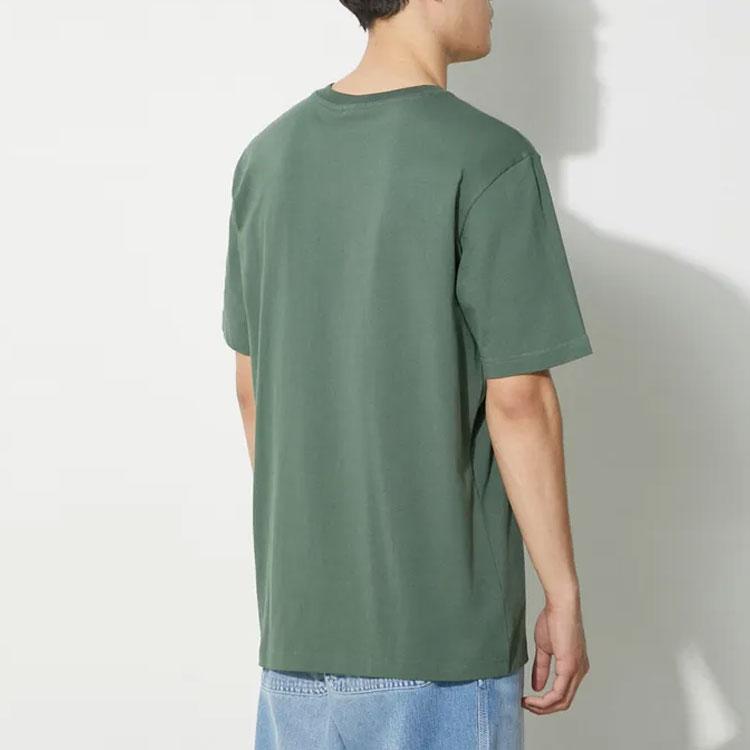 Adidas Originals Logo Print Crew Neck Pullover Straight Cut Short Sleeve T-Shirt Men Tops Green IS0228