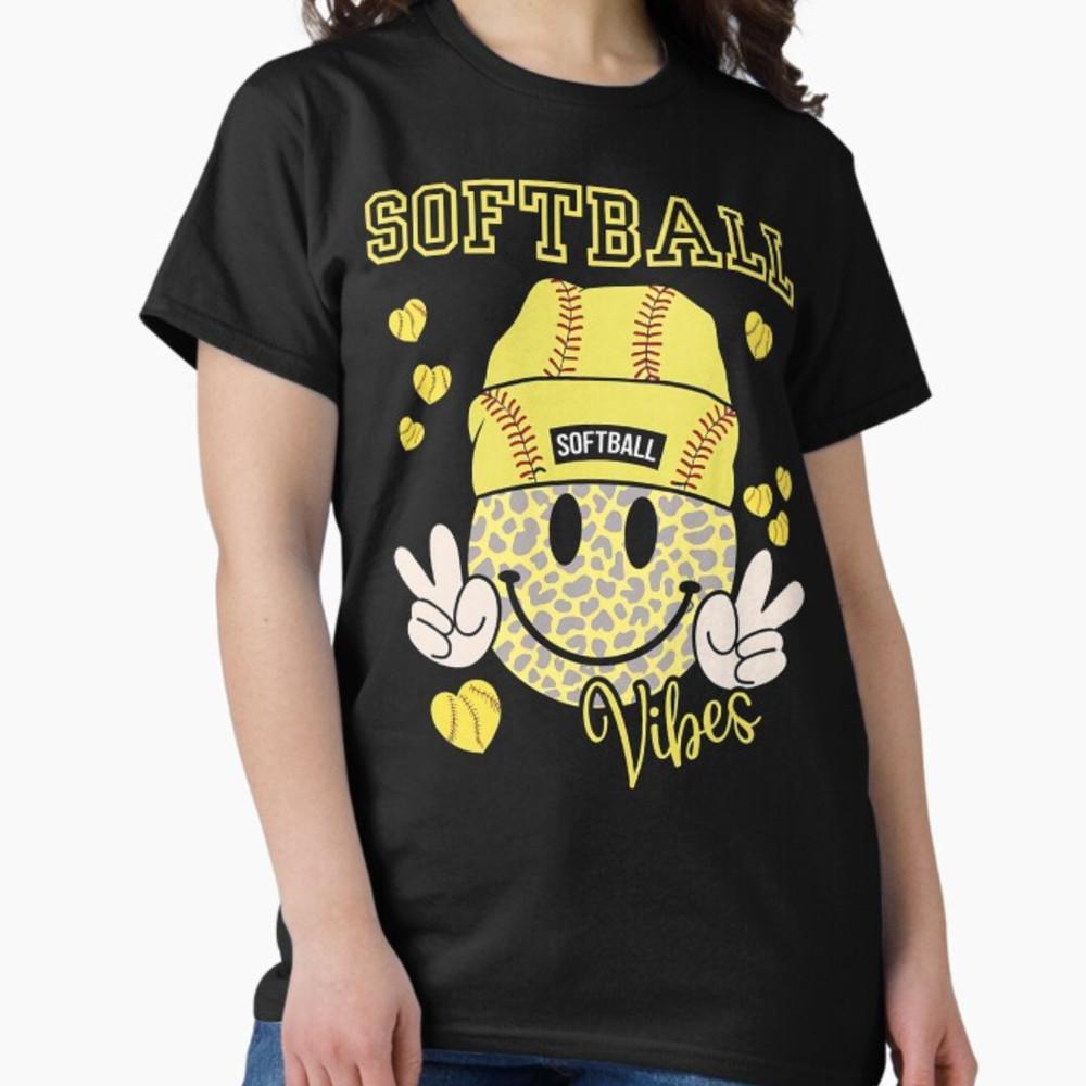 Softball Vibes Softball Retro Groovy Game Day Girls Women T-Shirt Unisex T-Shirt XXXL