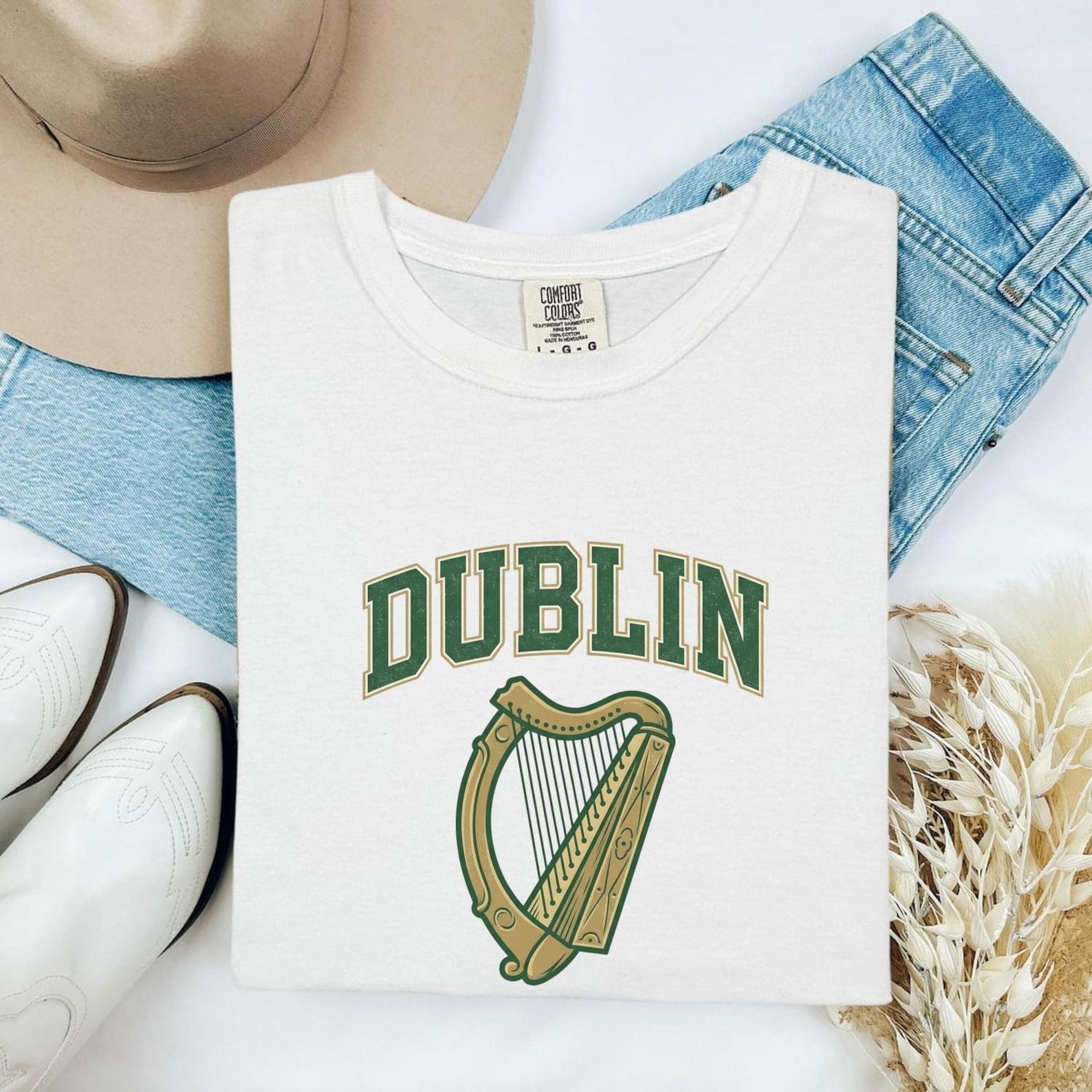 Celtic Harp Shirt St. Patrick s Day Gaelic Gift Women Antique Tee Harp T-Shirt Irish Fan Claddagh Tshirt Gaelic Graphic Old School College 4XL