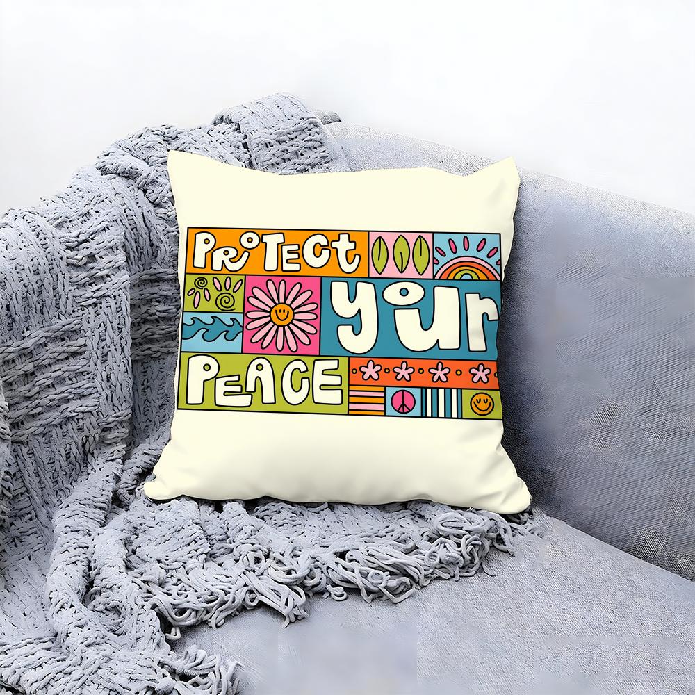serene peace Cushion Cover Premium Comfort Reversible Pillow Cove Two in One Design for Any Room  Car Interior