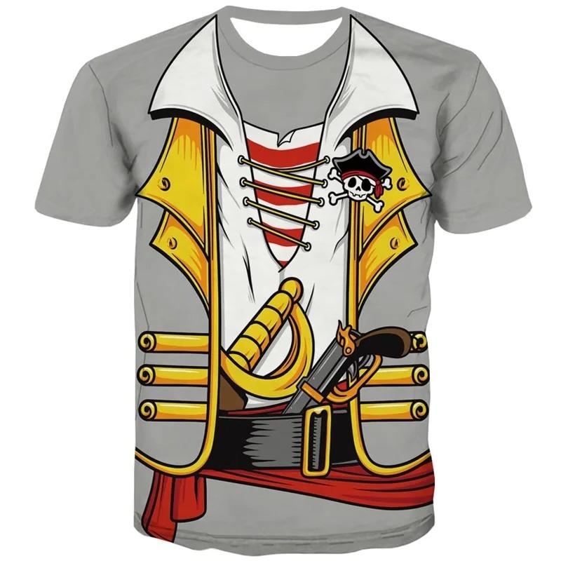 Maglietta Grafica da Uomo Stampa 3D Costume da Pirata Novità Divertente Top Streetwear Oversize a Maniche Corte