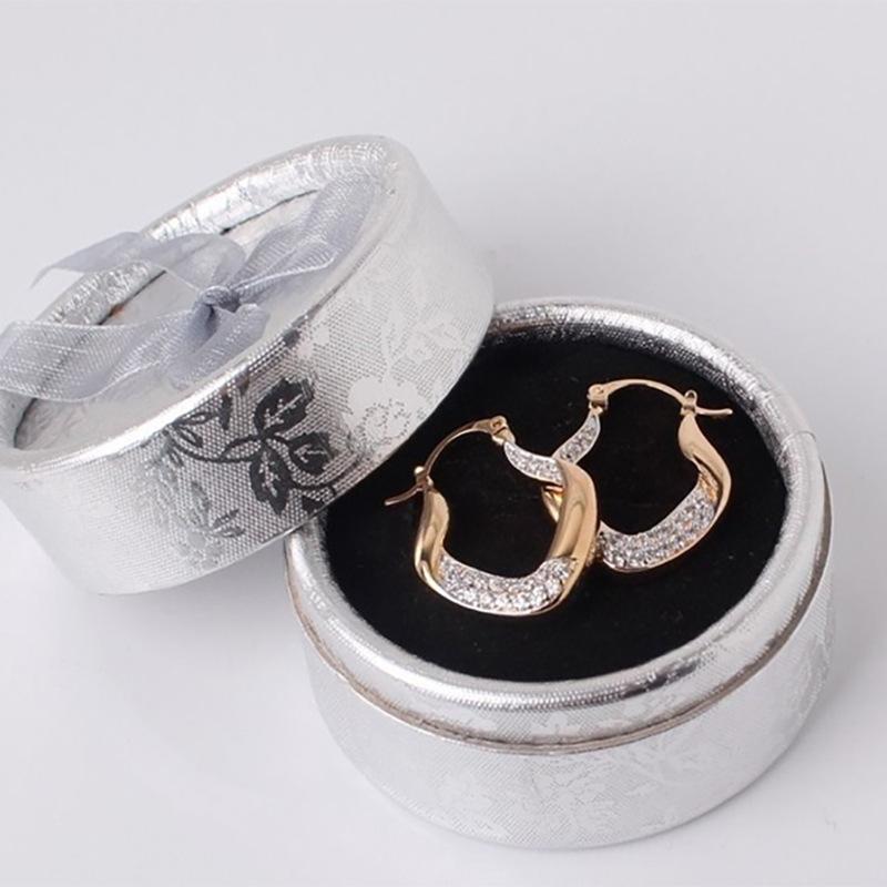 Elegant And Simple Hanging Earrings Women'S, Copper Inlaid Zircon Classic Geometric Shape Earrings