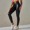 Leggings High Waist Yoga Sports Women Pants Elastic Pu Leather High