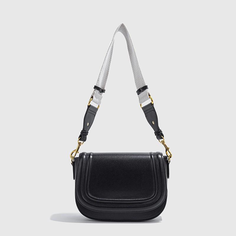 ZA Women's Bag Single-shoulder Handbag Hot 2024 New Style Small Wide Shoulder Strap Oblique Span Underarm Saddle