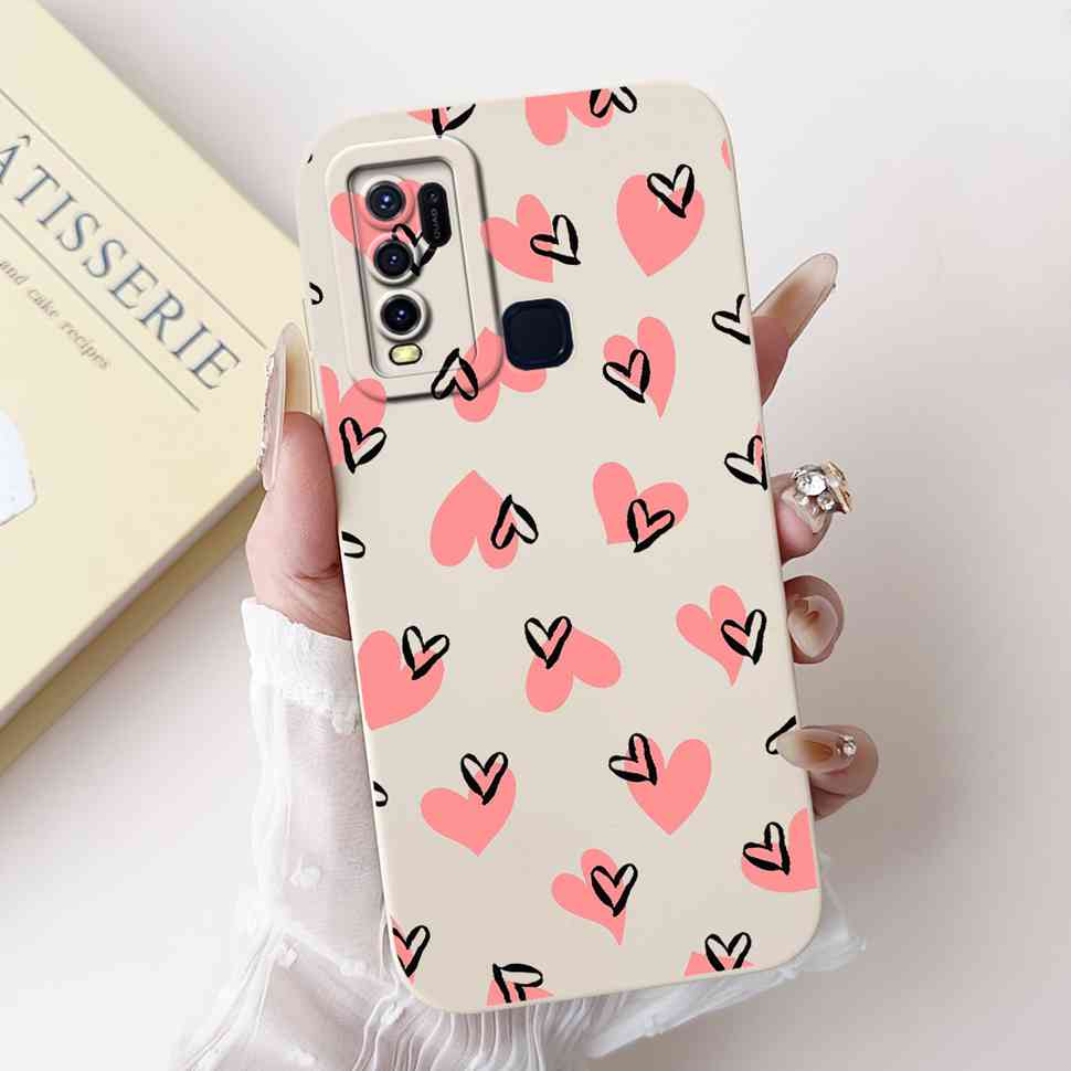For vivo Y50 2020 1935 6.53" Case Cherry Girl Soft Silicone Cover Cartoon Rabbit For Vivo y50 VIVO Y50 V1965A Phone Cases Bumper