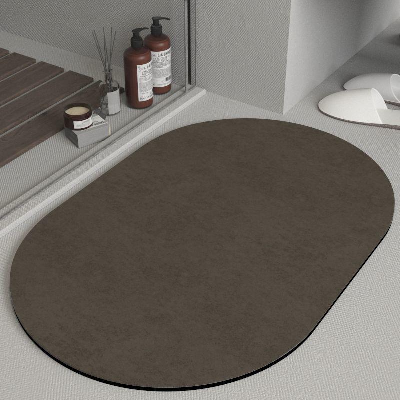 Quick-Dry Anti-Slip Diatom Mud Bath Mat - Solid Color, Water-Absorbent Bathroom Floor Mat