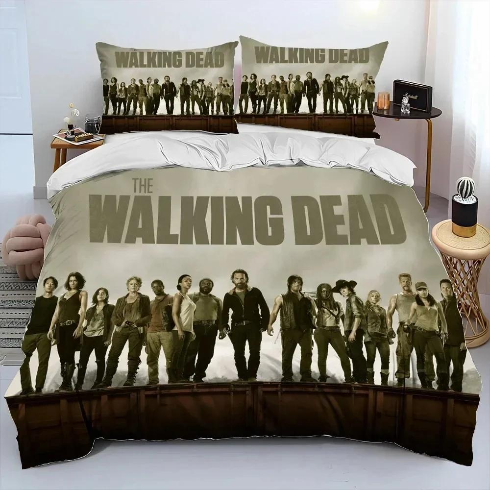 3Pcs Horror Tv The Walking Dead Lincoln Bedding Set,Duvet Cover Bed Set Quilt Cover Pillowcase,King Queen Size Bedding Set