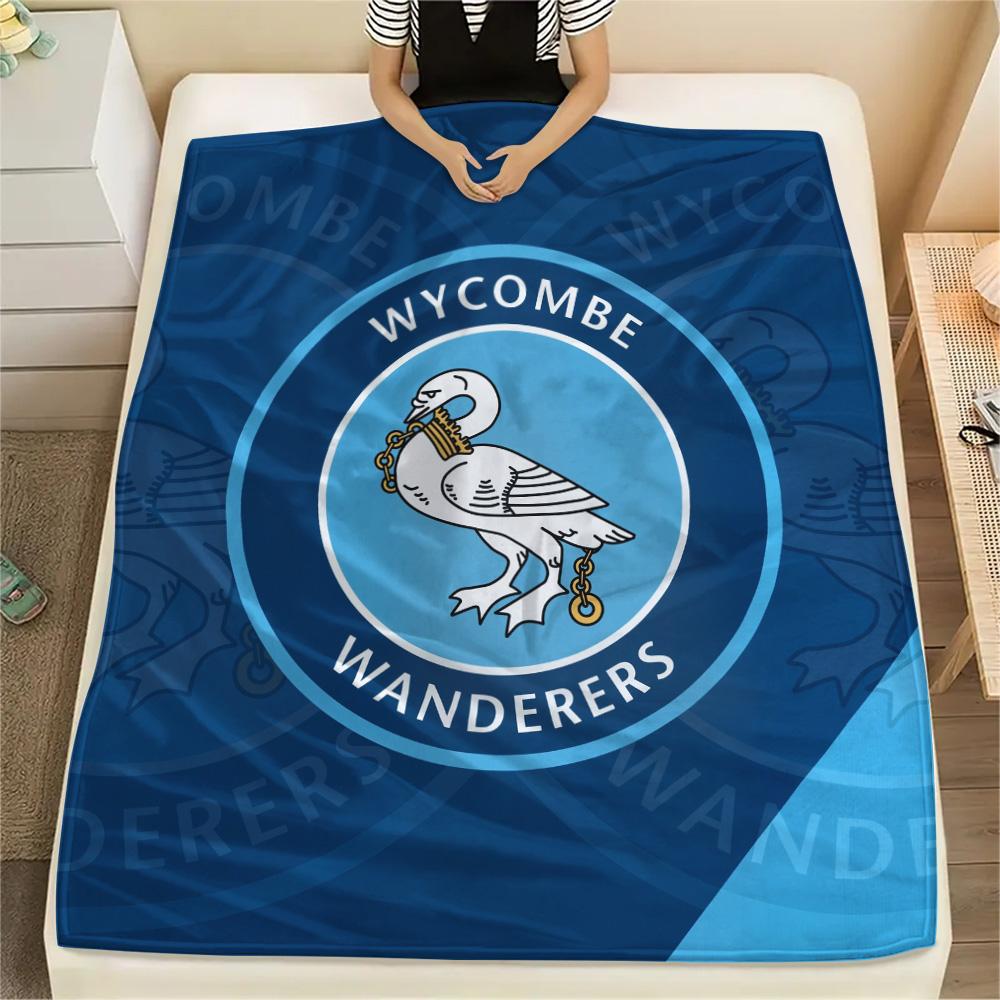 Wycombe Wanderers FC  Print Flannel Blanket, High quality Comfortable for All Seasons, Home Decor, Warmth and Comfort 80cm x 120cm