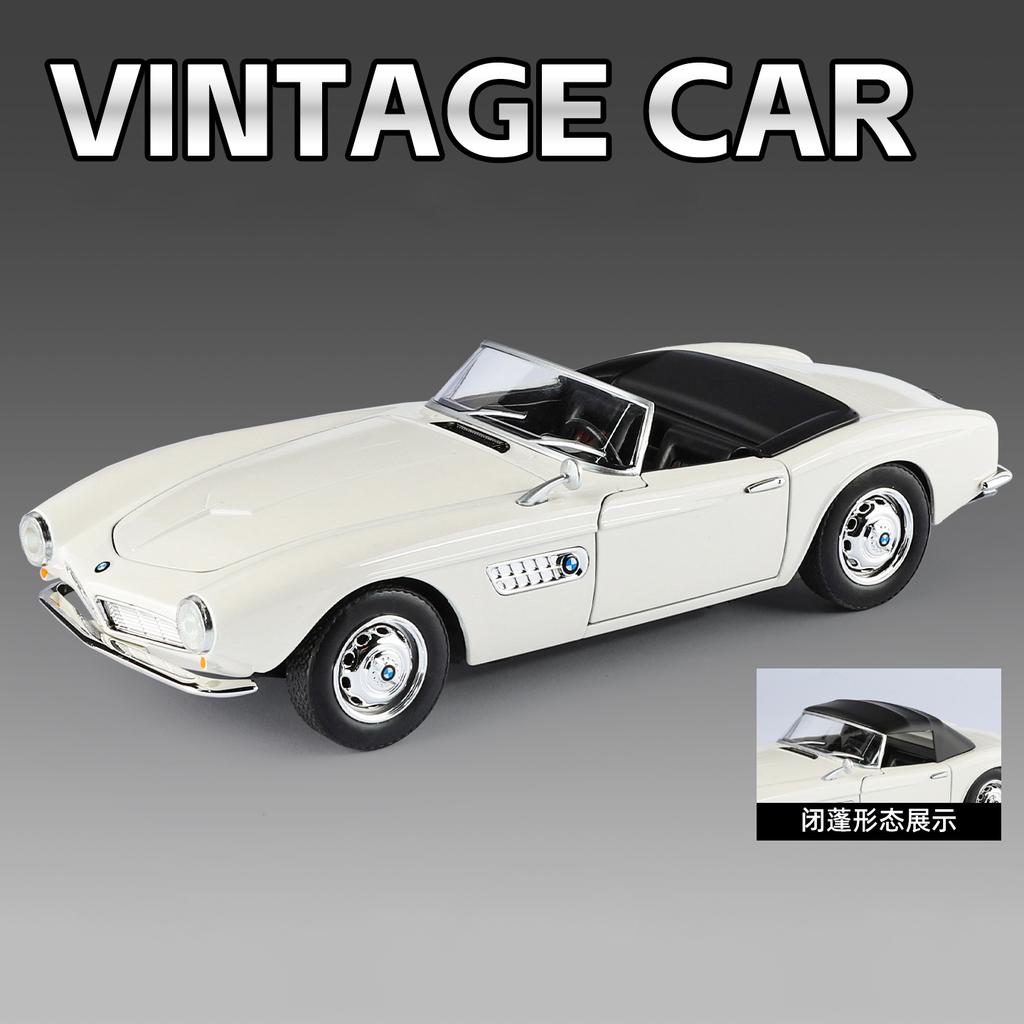1:24 BMW 507 1950 530LI Vintage Roadster Legierung Metall Druckguss Modellauto Jungen Hohe Simulation Miniatur Feiertagsgeschenk Heimspielzeug