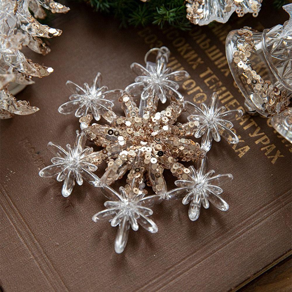 Snowflake Christmas Tree Ornaments Acrylic Crystal Hanging  Merry Christma