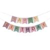 Colorful Silver Glitter Happy Birthday Banner for Kids' Party Decorations