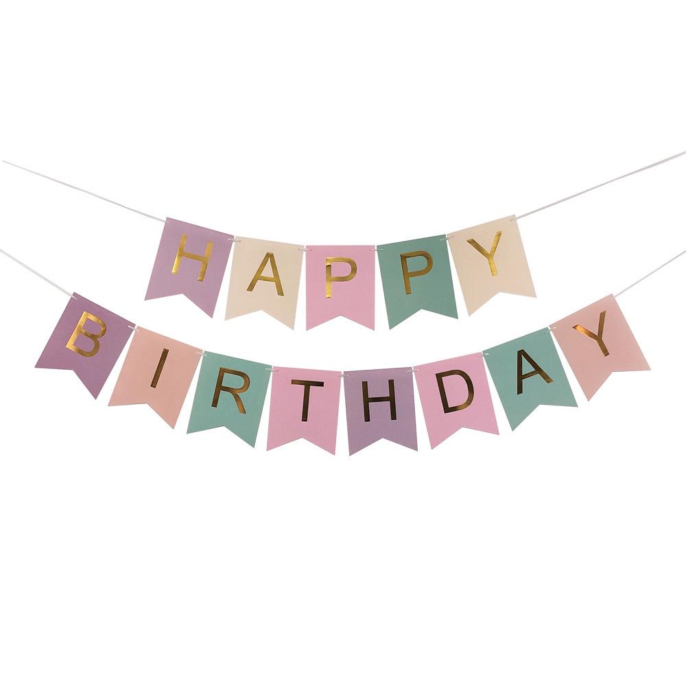 Colorful Silver Glitter Happy Birthday Banner for Kids' Party Decorations