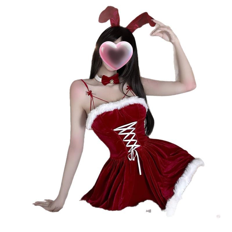 Sexy Christmas Bunny Cosplay Womens Sexy Lingerie Sweet Dress Set