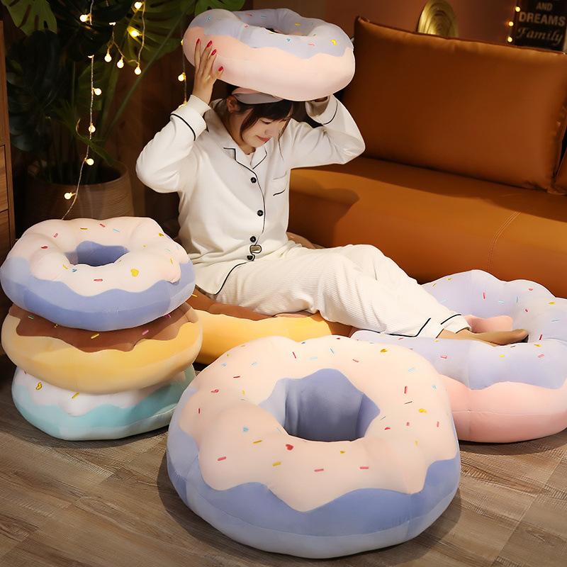 Fake Donut Pillow Plush Toy, Creative Lounging Pillow Couch Nap Pillow, Cute Throw Pillow Plushie