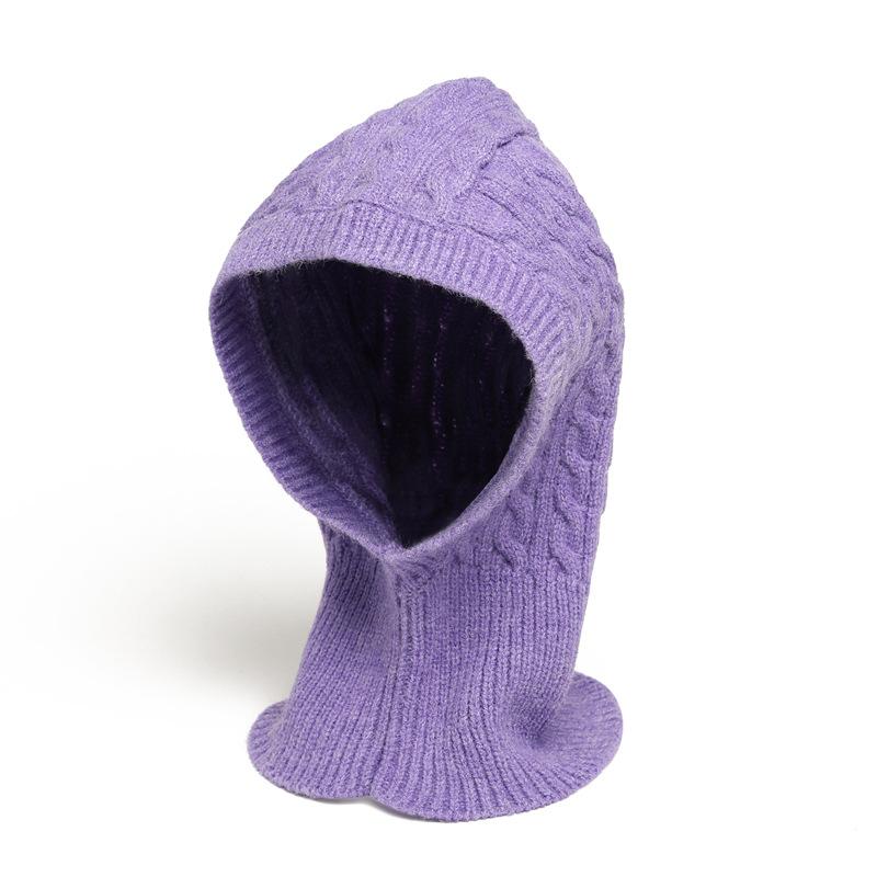 One Hat And Neck Scarf In Winter, Riding Outside, Warm Ear Protection Hat, Knitting Wool, Neck Scarf, And Solid Fried Dough Twists