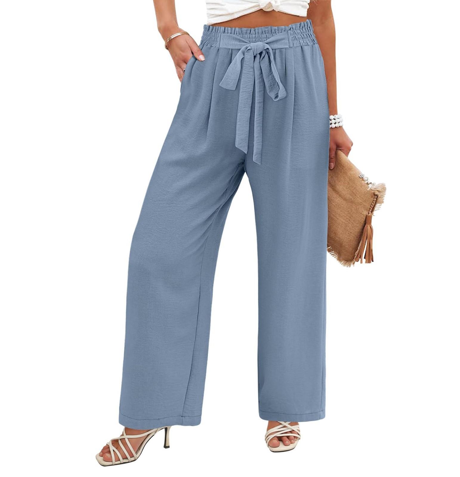 

Женские зимние спортивные штаны, однотонные повседневные брюки, женские флисовые спортивные штаны, широкие прямые брюки S небесно-голубой