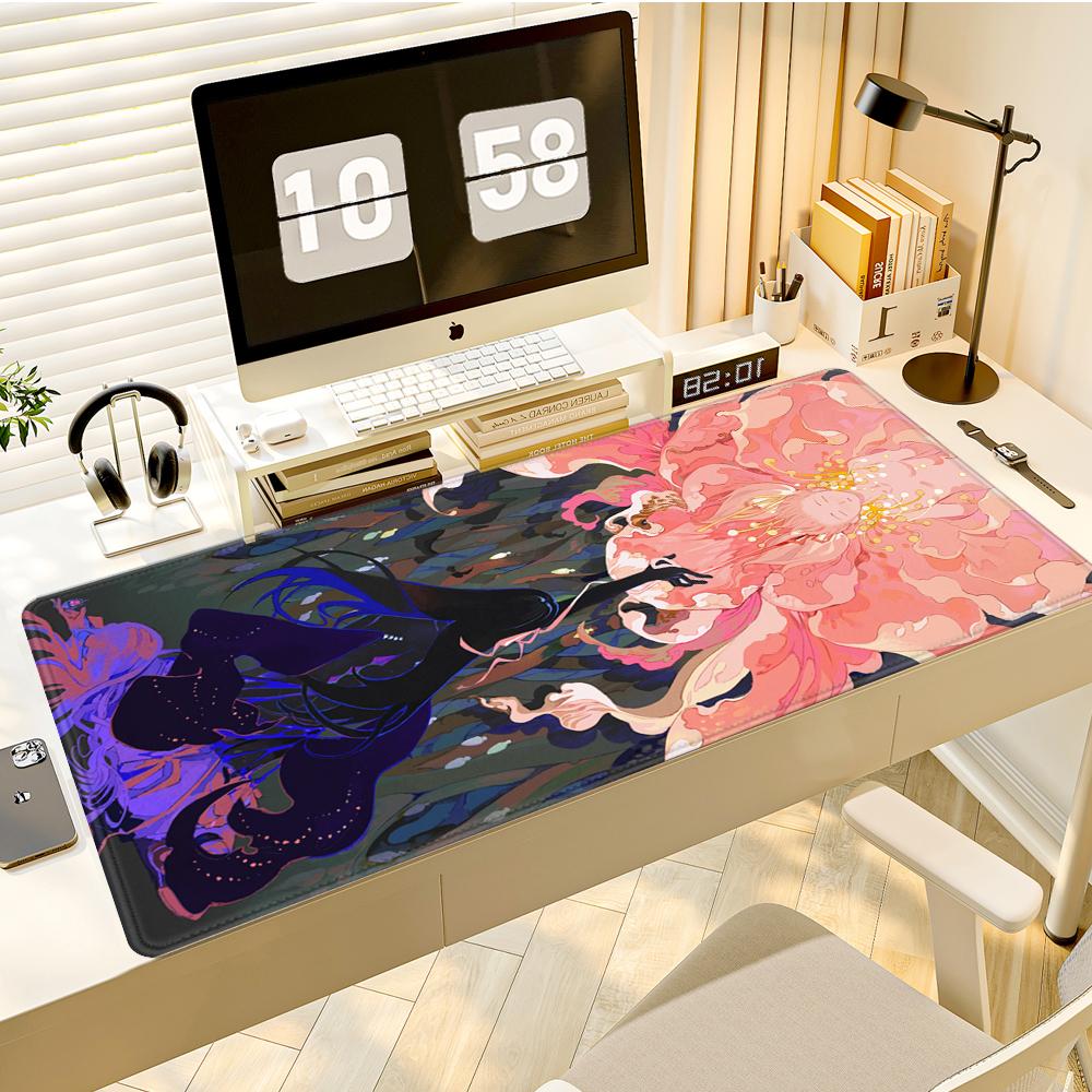Extended Pad Rubber Mousepad Madoka Kaname Anime Nonslip Desk Mat Office Accessories Magical Girl Mouse Carpet Pc Cabinet Games