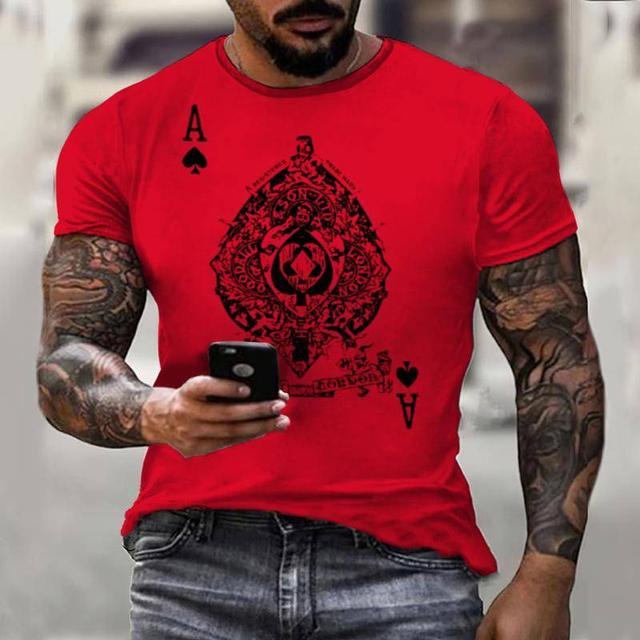 Summer Colorful Poker Gems Print Pánské tričko 3D Pánské Jesus Móda Ležérní Topy Krátké rukávy