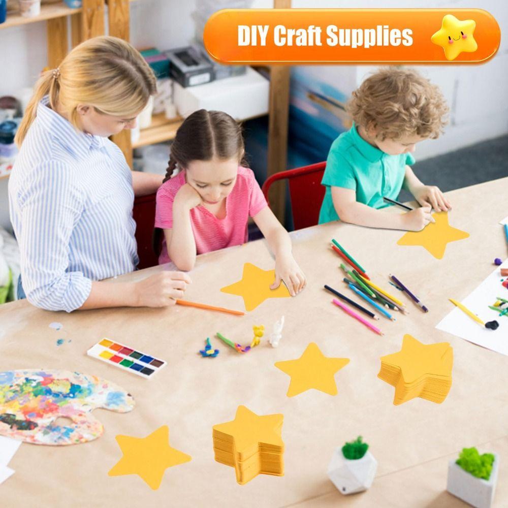 10 ks Zesílené Zlaté Hvězdy Výřezy DIY Oboustranné Papírové Hvězdy Dekorace do Třídy