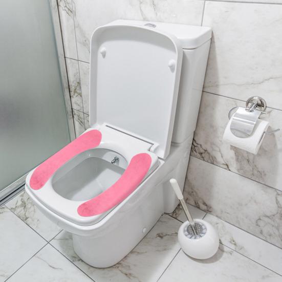 Toilet Seat Cover Non-Slip Elastic Fit Wrinkle Resistant Easy Wash Quick Drying No Slip Toilet Seat Protector