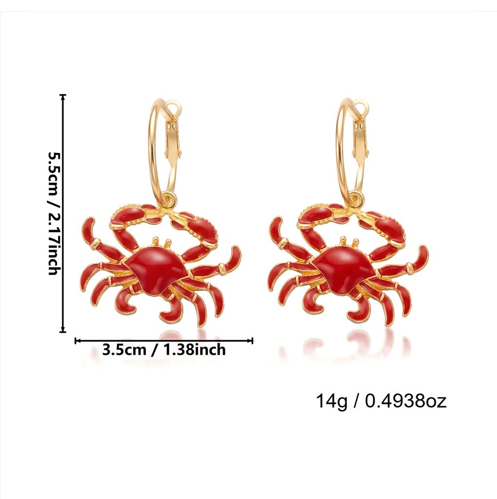 Crab Lobster Earrings Bohemian Beach Vacation Style Jewelry Women's Fashion Gift Daily Accessory