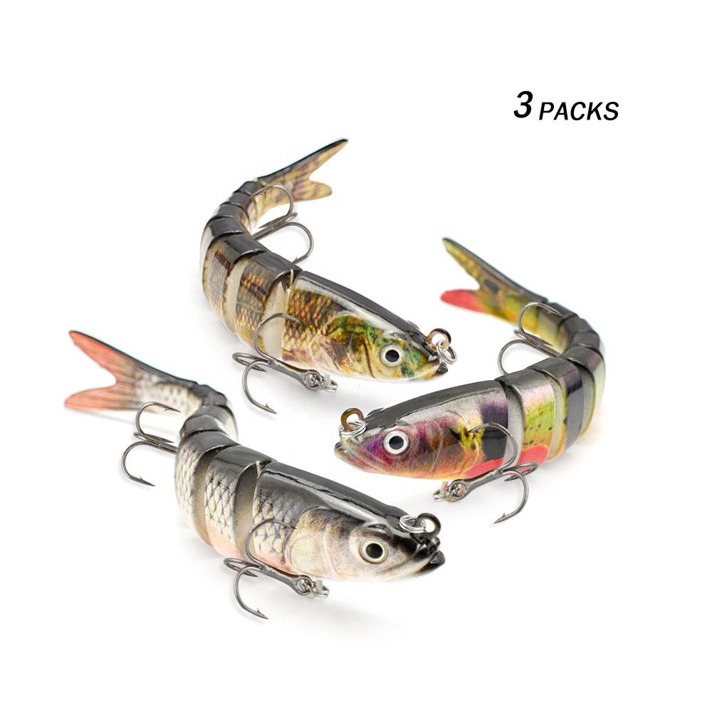 Fishing Lures Set 3pcs Multi Segments Jointed Hard Bait Wobblers Swimbait Crankbait Swim Bass Pike Fishing