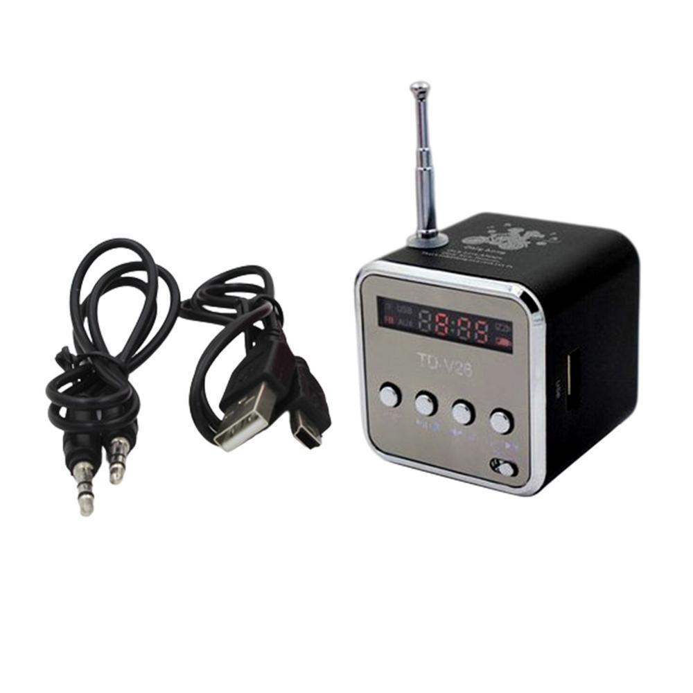 

Портативный мини-динамик музыкальный плеер FM-радиоприемник MicroSD TF USB MP3 черный