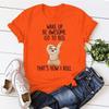 Cute Sloth Wake Up Be Awesome Go To Bed Print T-shirts For Women Summer Lovely Short Sleeve Casual T-shirts