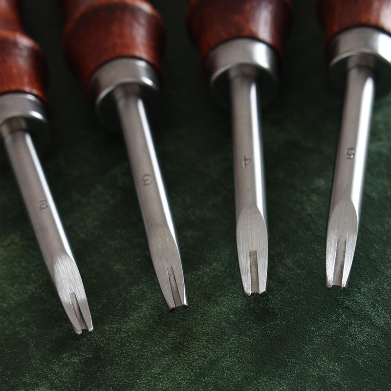 1PCS Leather Edge Beveler Skiving Knife Wood Handle Leather Craft Cutting Tool For DIY Handmade Leather Working Professional